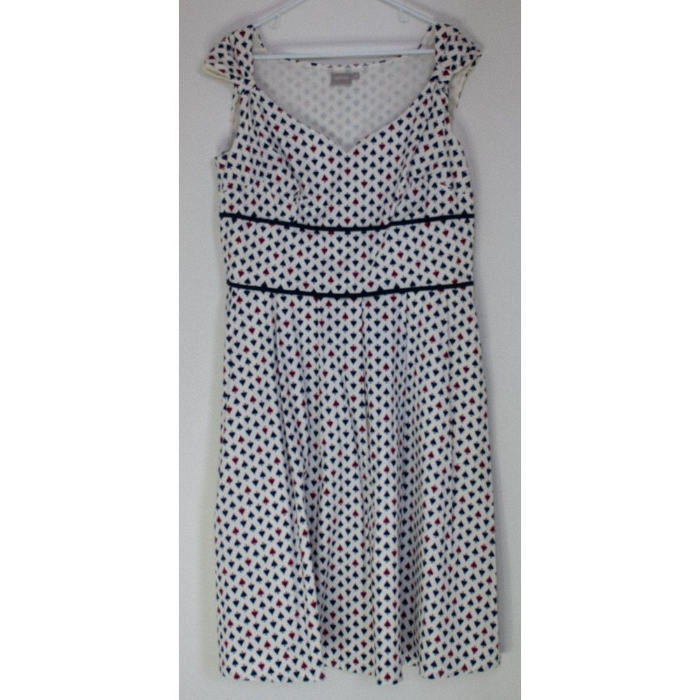 eShakti White and Card print cotton dress - 18W